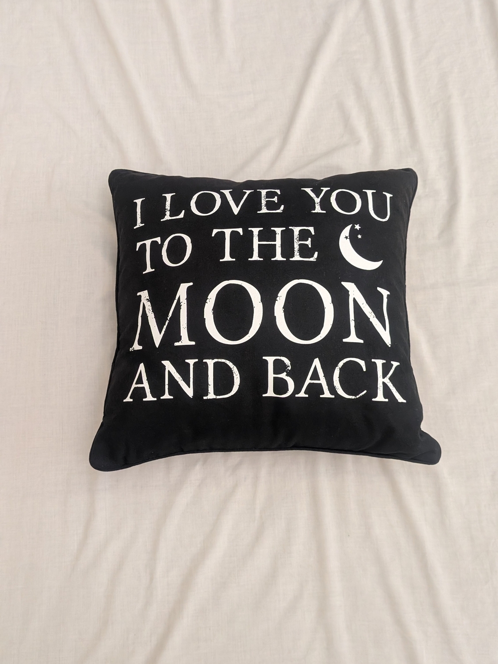 I Love You to the Moon and Back Decorative Throw Pillow - Black